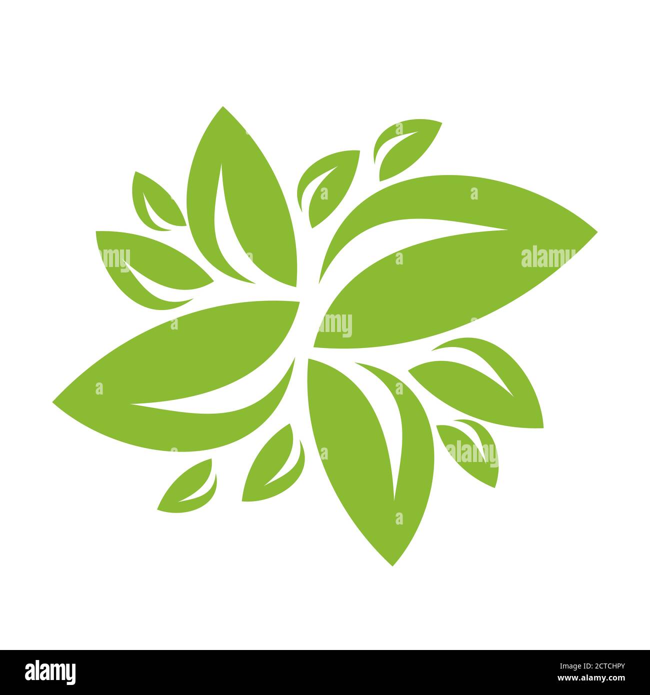 nature simple and modern growing green leaf logo design vector elements Stock Vector