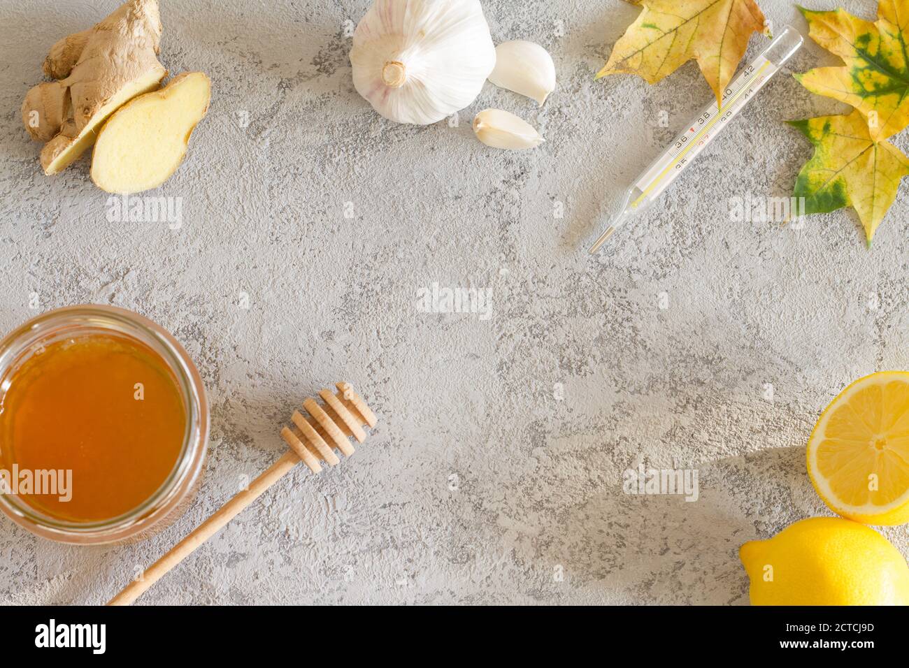 Home remedies for cold and flu Stock Photo