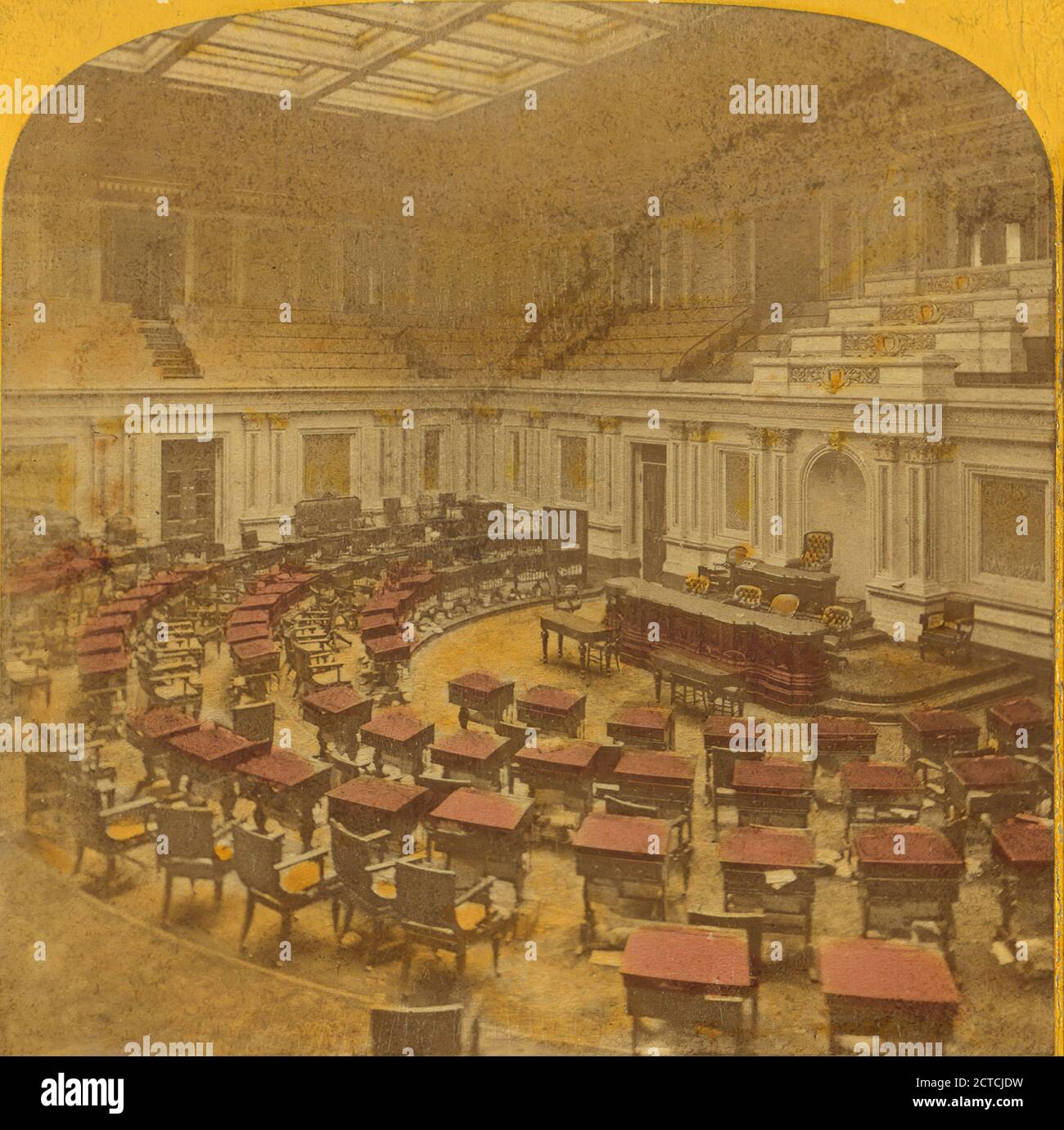 Senate Chamber at the Capitol., Jarvis, J. F. (John F.) (b. 1850), Washington (D.C.), United States Stock Photo