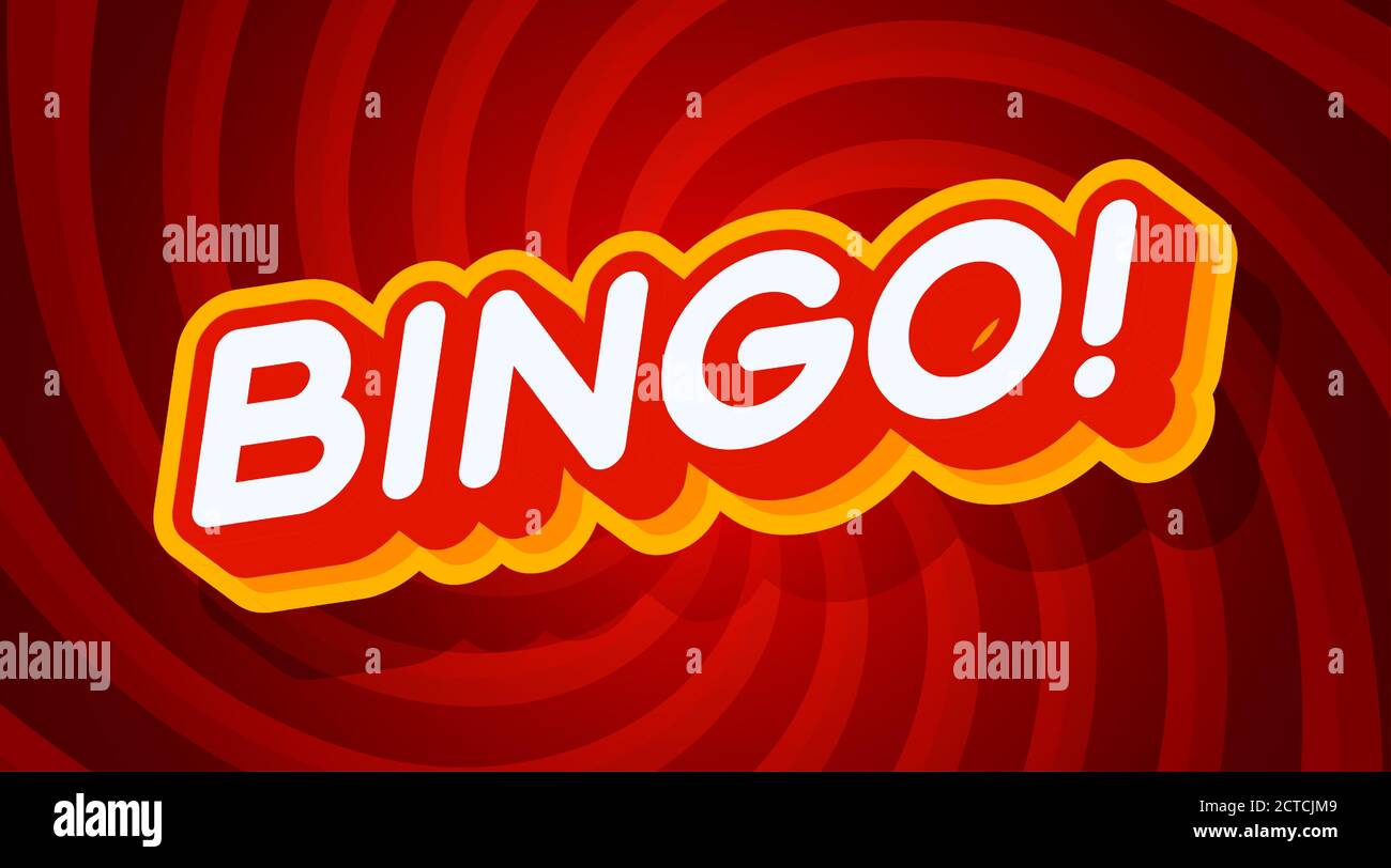 Bingo red and yellow text effect template with 3d type style and retro ...