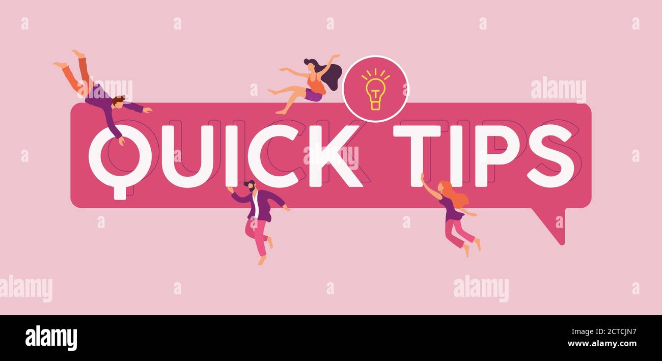 Quick tips illustration. Helpful solutions and suggestions newsletters ...