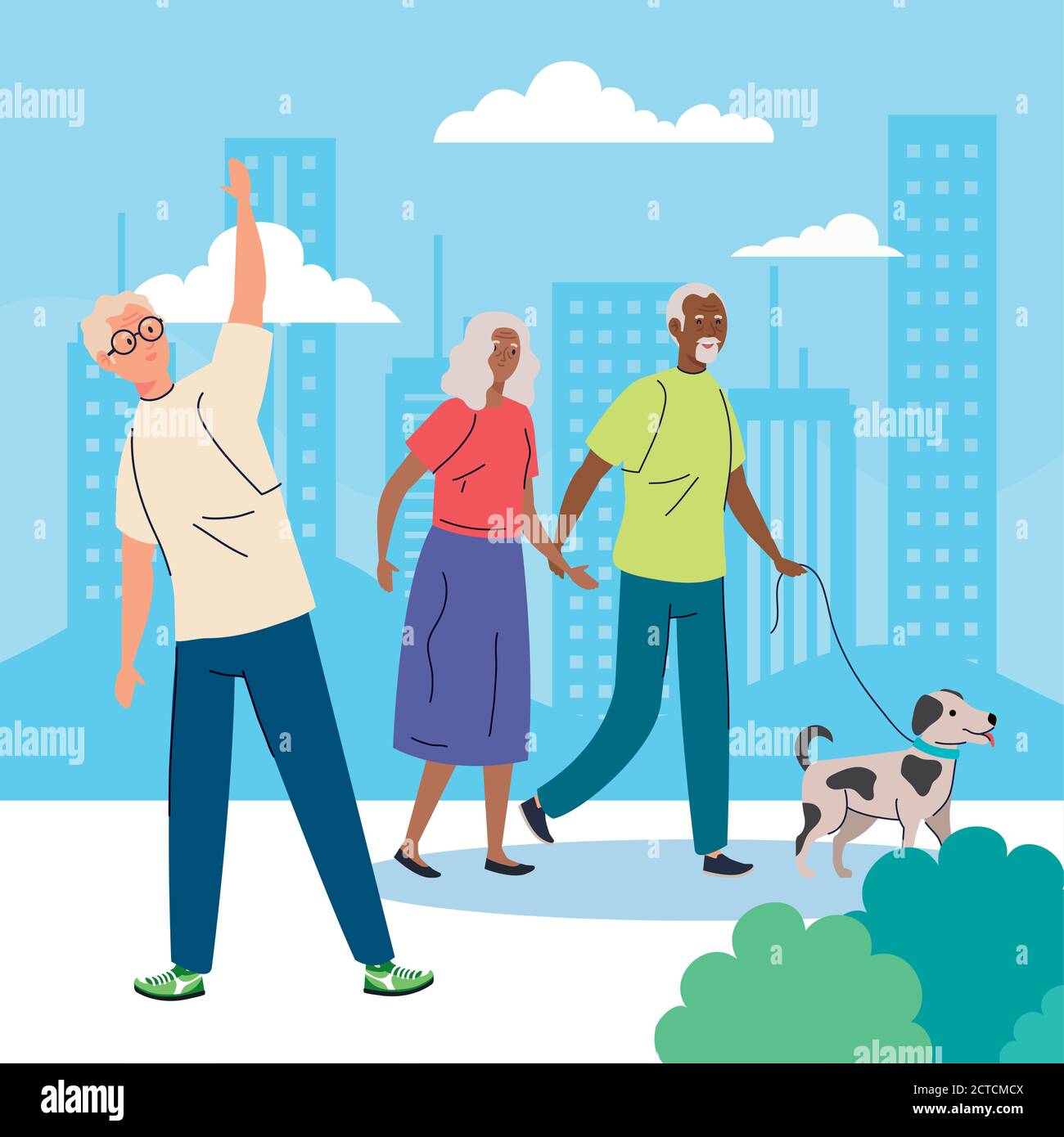 Outdoor activities senior Stock Vector Images Alamy