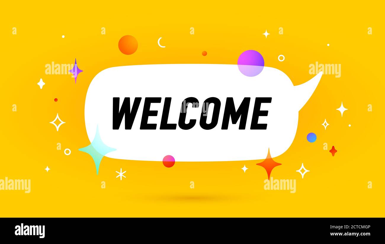 Welcome. Banner, speech bubble Stock Vector Image & Art - Alamy