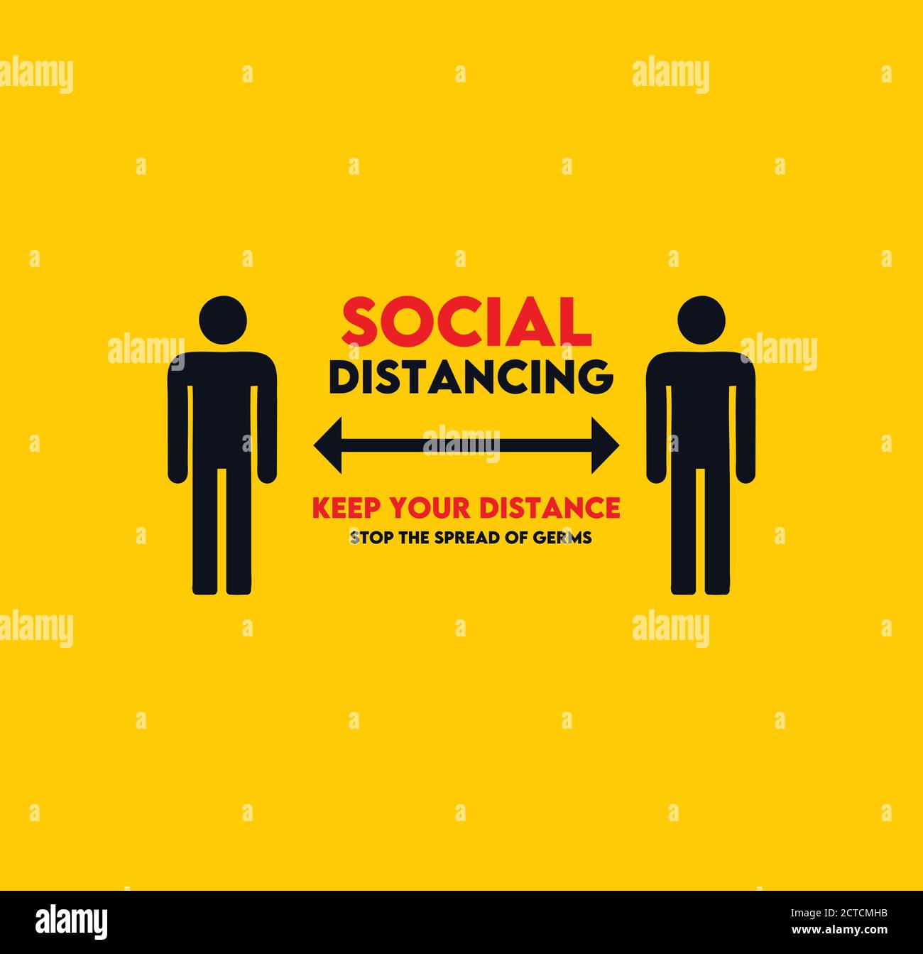stop the spread of germs with social distancing vector illustration ...