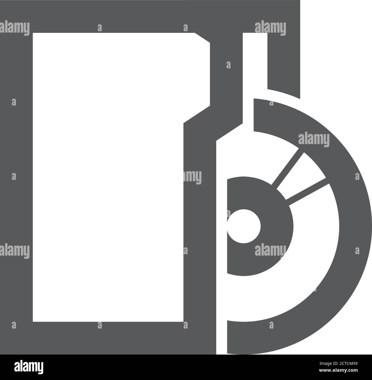 Music album icon in thick outline style. Black and white monochrome vector illustration. Stock Vector