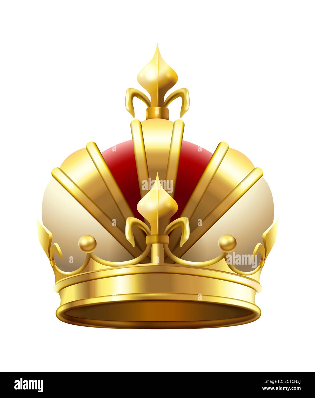 Premium Vector  Gold crown with ribbon winner king or queen