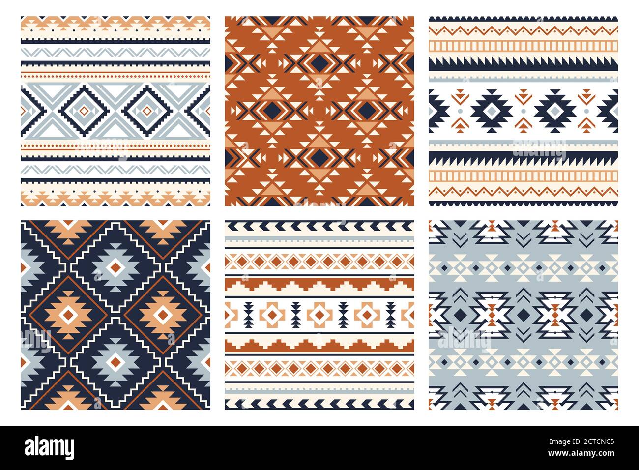 Tribal indian seamless pattern. Color mexican, aztec and maya ornament,  ethnic stylish fabric geometric print wallpaper texture vector set. Unique  fol Stock Vector Image & Art - Alamy