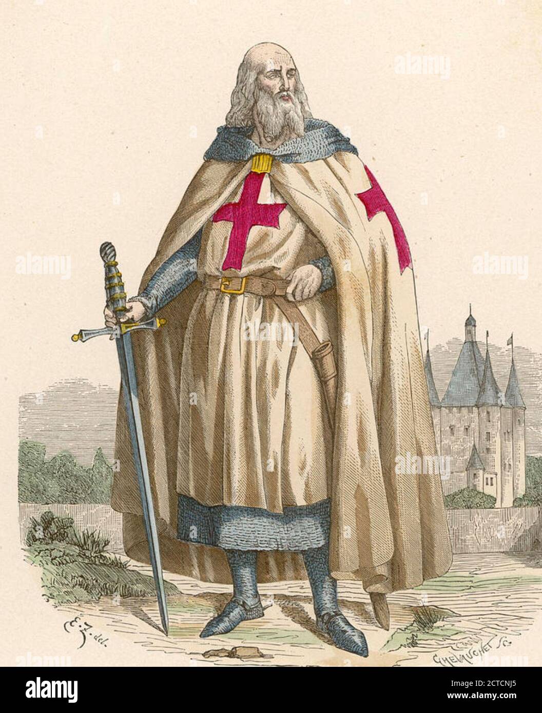 JACQUES de MOLAY (c 1245-1314)  the 23rd and last Grand Master of the Knights Templar Stock Photo