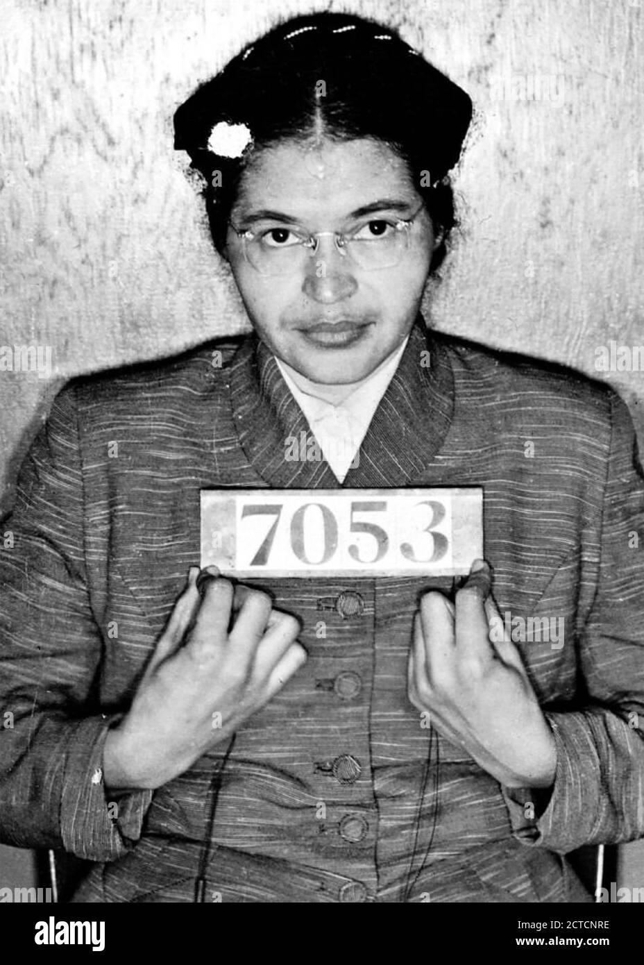ROSA PARKS (1913-2005) American civil rights activist. Police mug shot following her arrest in February 1956 during the Montgomery bus boycott in Alabama. Photo: Alabama Dept of Archives and History. Stock Photo