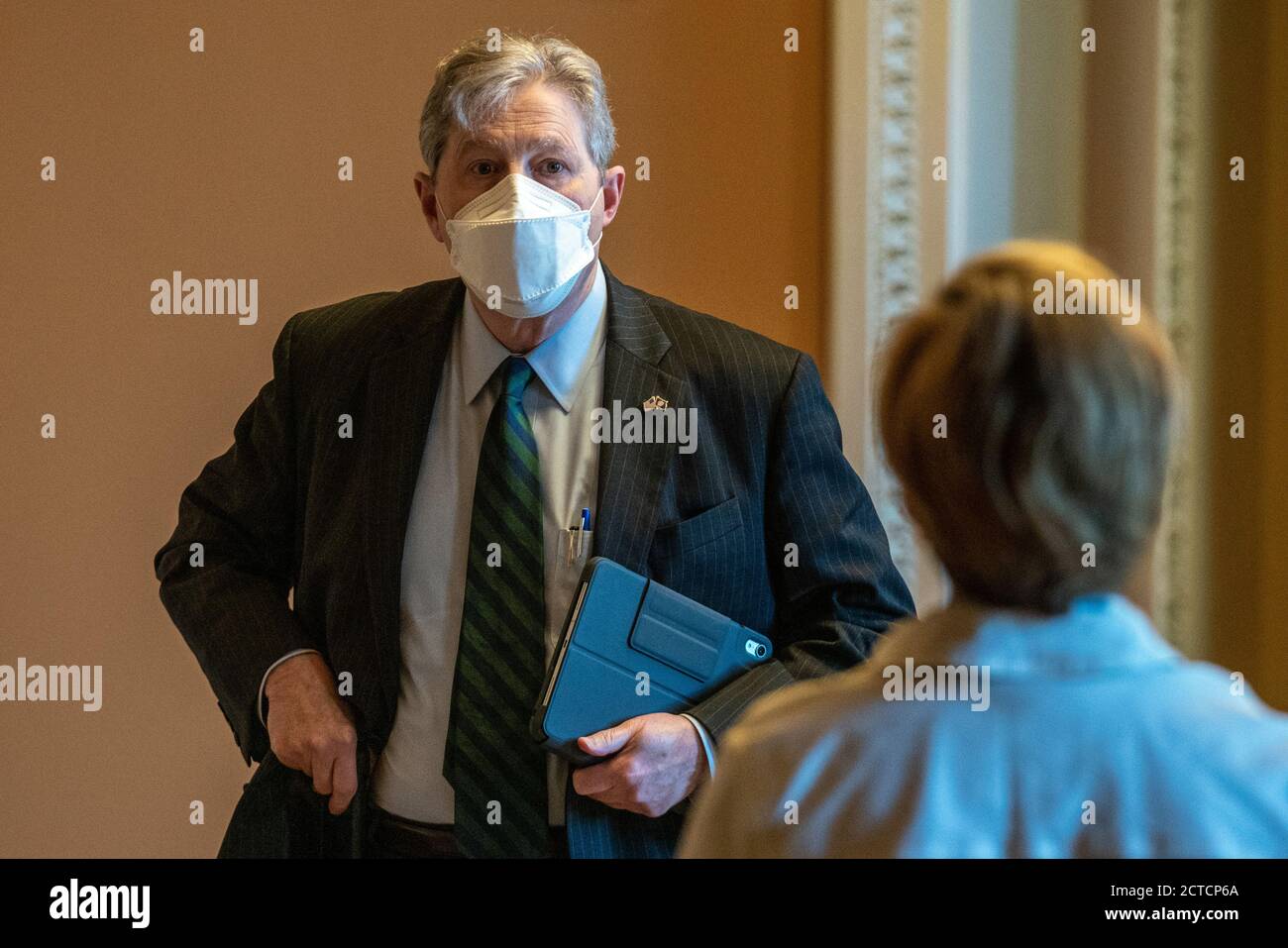 Washington, United States. 22nd Sep, 2020. U.S. Sen. John Kennedy (R-LA) leaves the Mansfield Room after meetings to the Senate Chambers for a vote on Capitol Hill in Washington, DC Tuesday, September 22, 2020. Photo by Ken Cedeno/UPI Credit: UPI/Alamy Live News Stock Photo