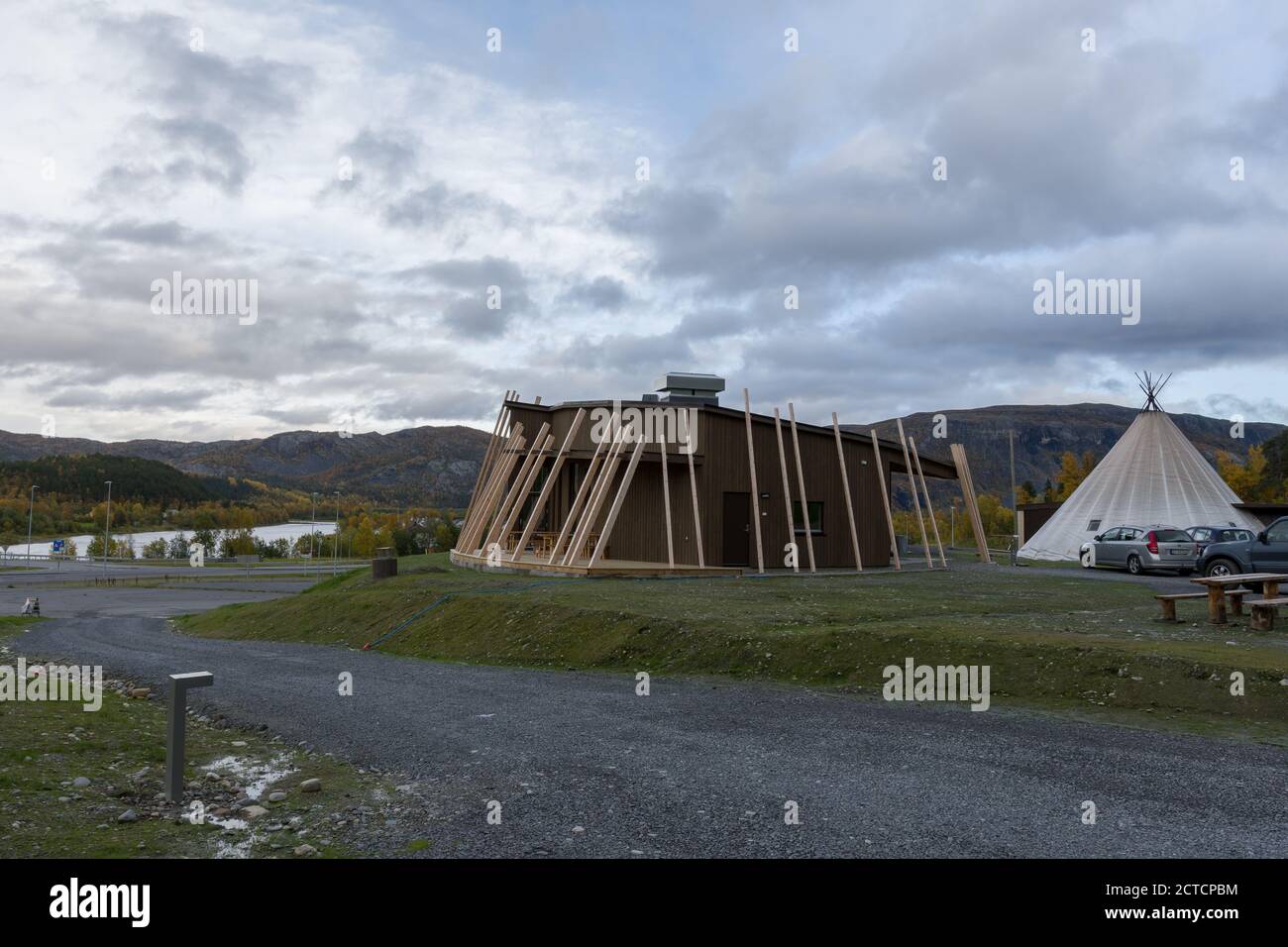 Alta Sami Siida in Øvre-Alta, Finnmark, Norway. Sapmi, samisk, native building Stock Photo