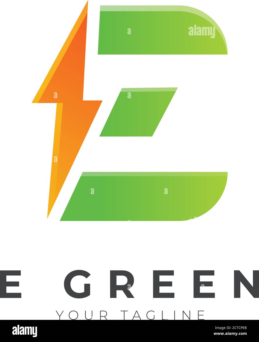 Abstract E Letter Electric Sign Logo Design Stock Vector
