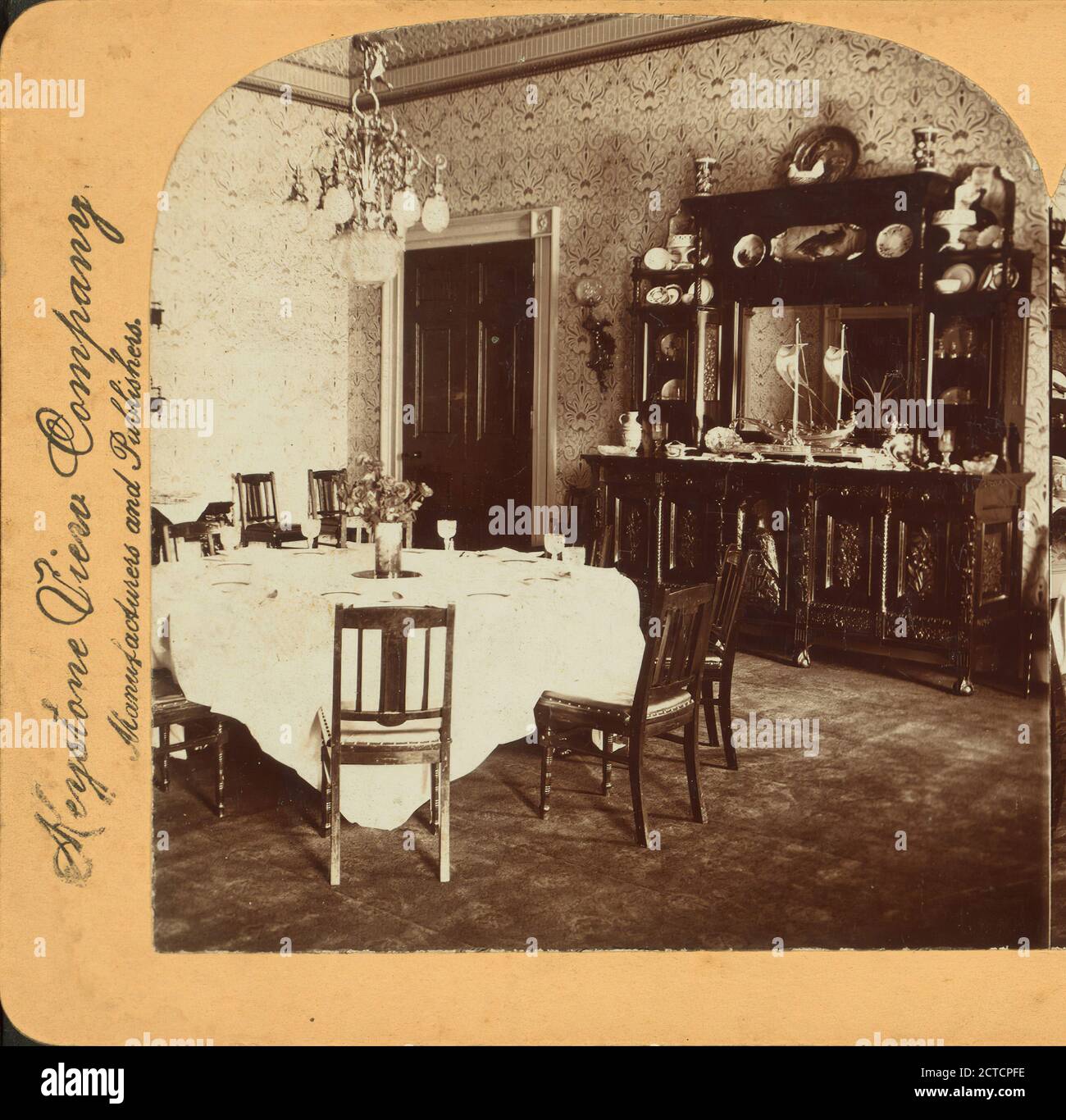 The President's private dining room (White House), Washington, D.C., U.S.A., Keystone View Company, White House (Washington, D.C.), 1898, Washington (D.C Stock Photo