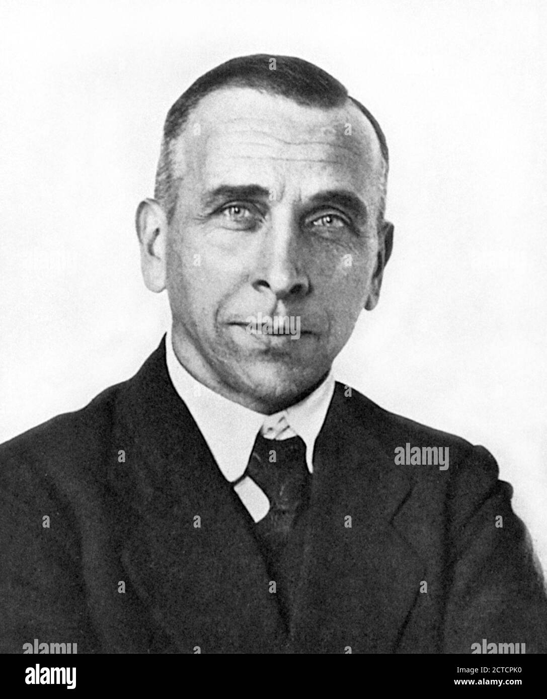Alfred Wegener. Portrait of the German polar researcher, geophysicist and meteorologist, Alfred Lothar Wegener (1880-1930), c.1924 Stock Photo