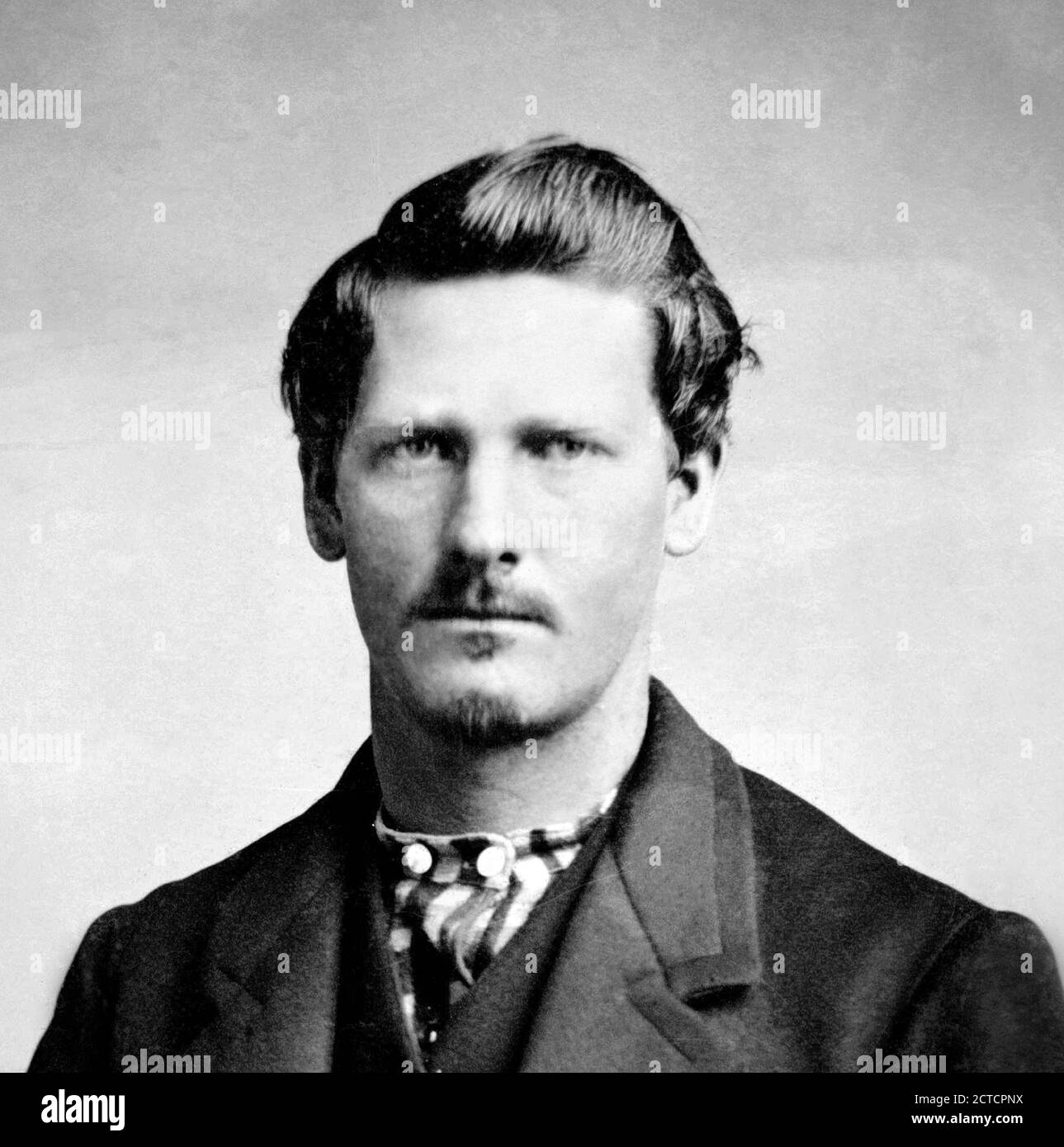 Wyatt Earp (1848-1929). Portrait of the famous American lawman and gambler, c.1869 Stock Photo