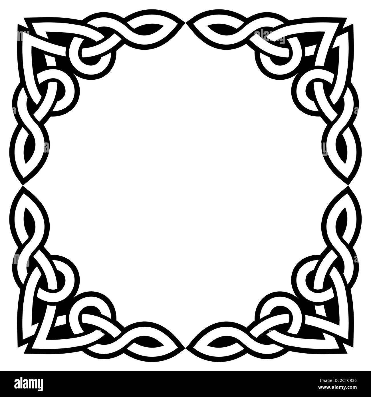 Irish Celtic vector square frame or border design perfect for greeting card or invitation Stock Vector