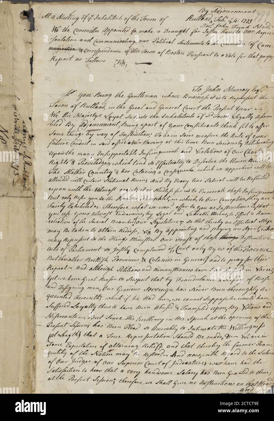 1773, text, Documents, 1773 Stock Photo