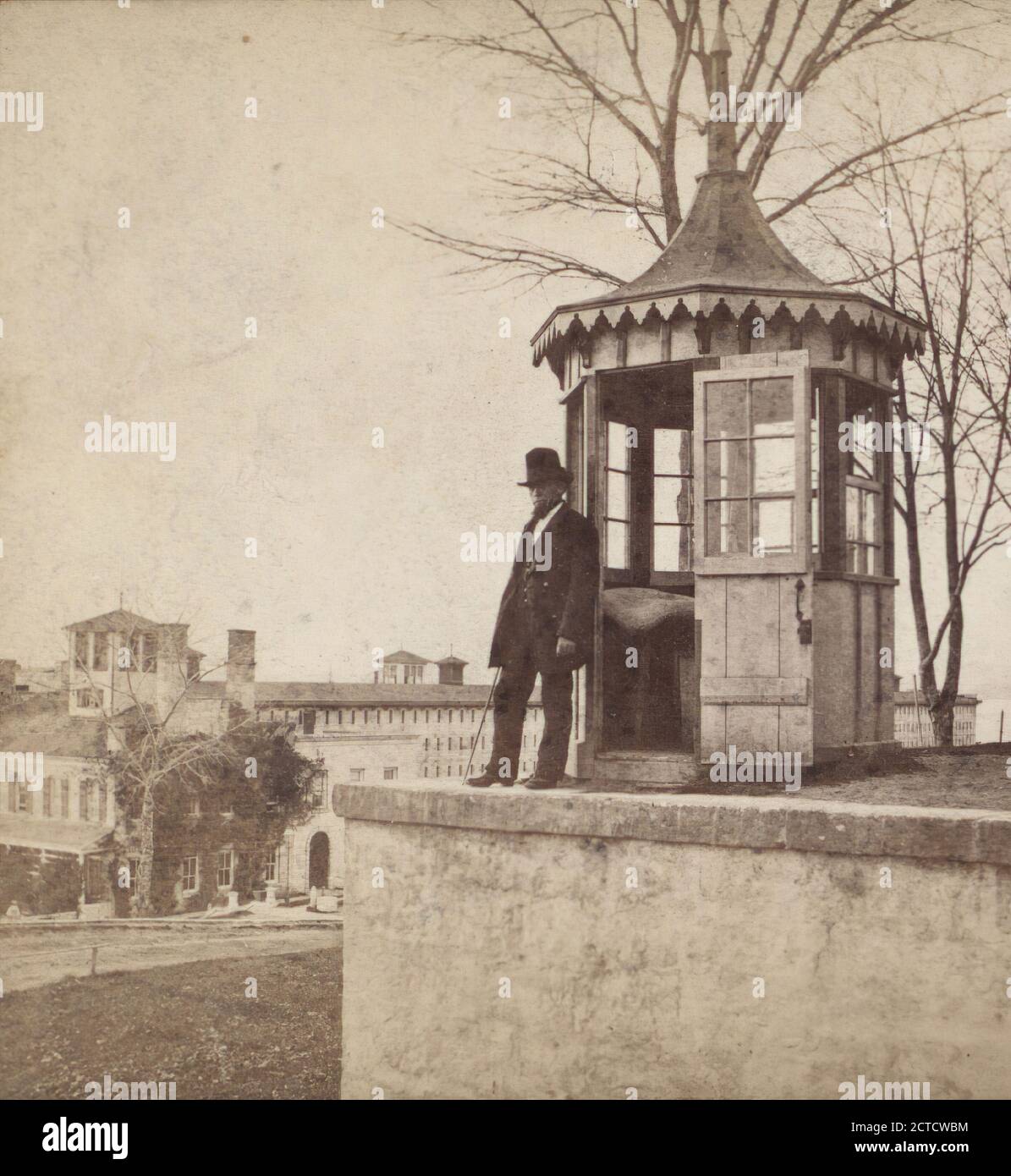 Sing Sing Prison. (Guard in front of the Guardhouse.), Pach, G. W. (Gustavus W.) (1845-1904), New York (State), Sing Sing (N.Y Stock Photo