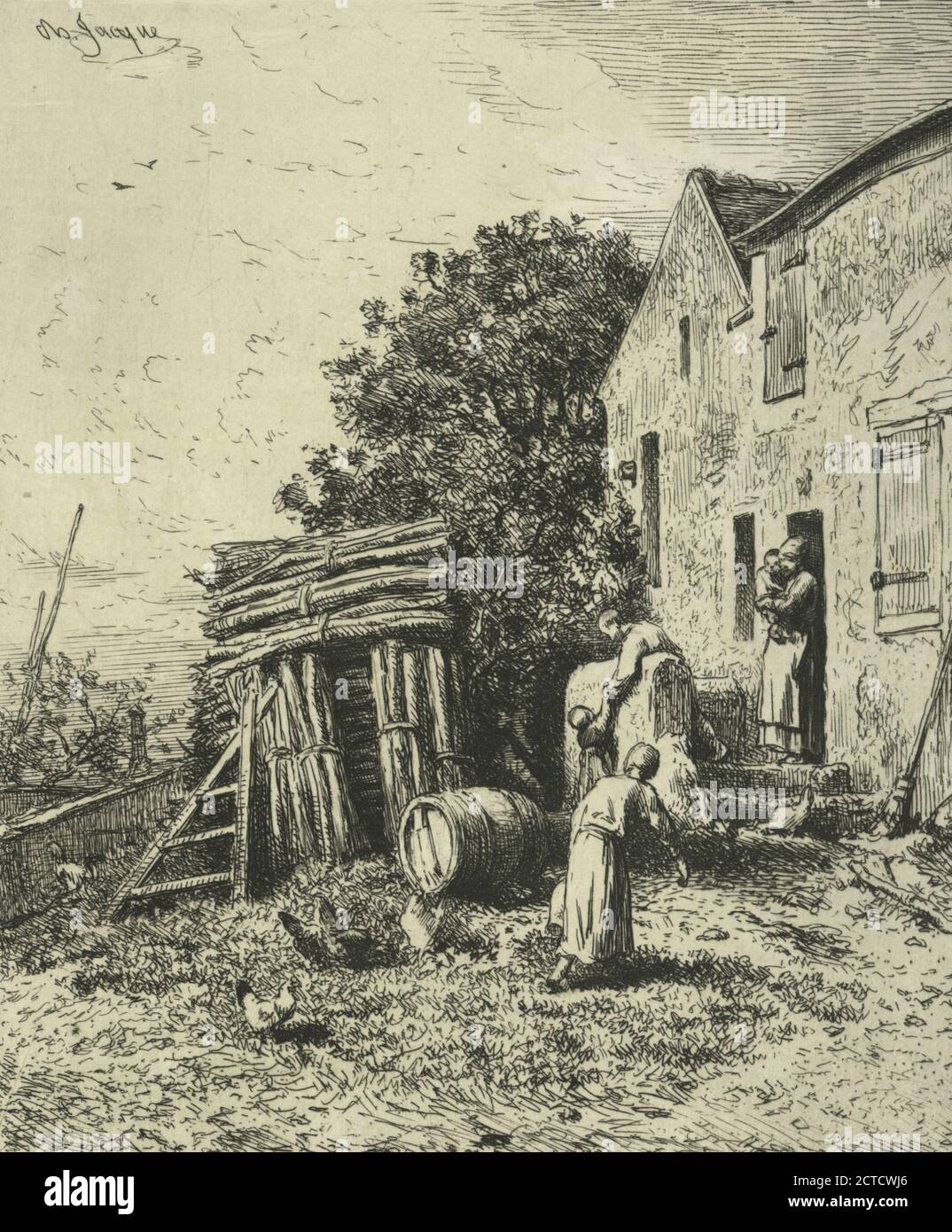 Une habitation rustique., still image, Prints, 1865 - 1866 Stock Photo