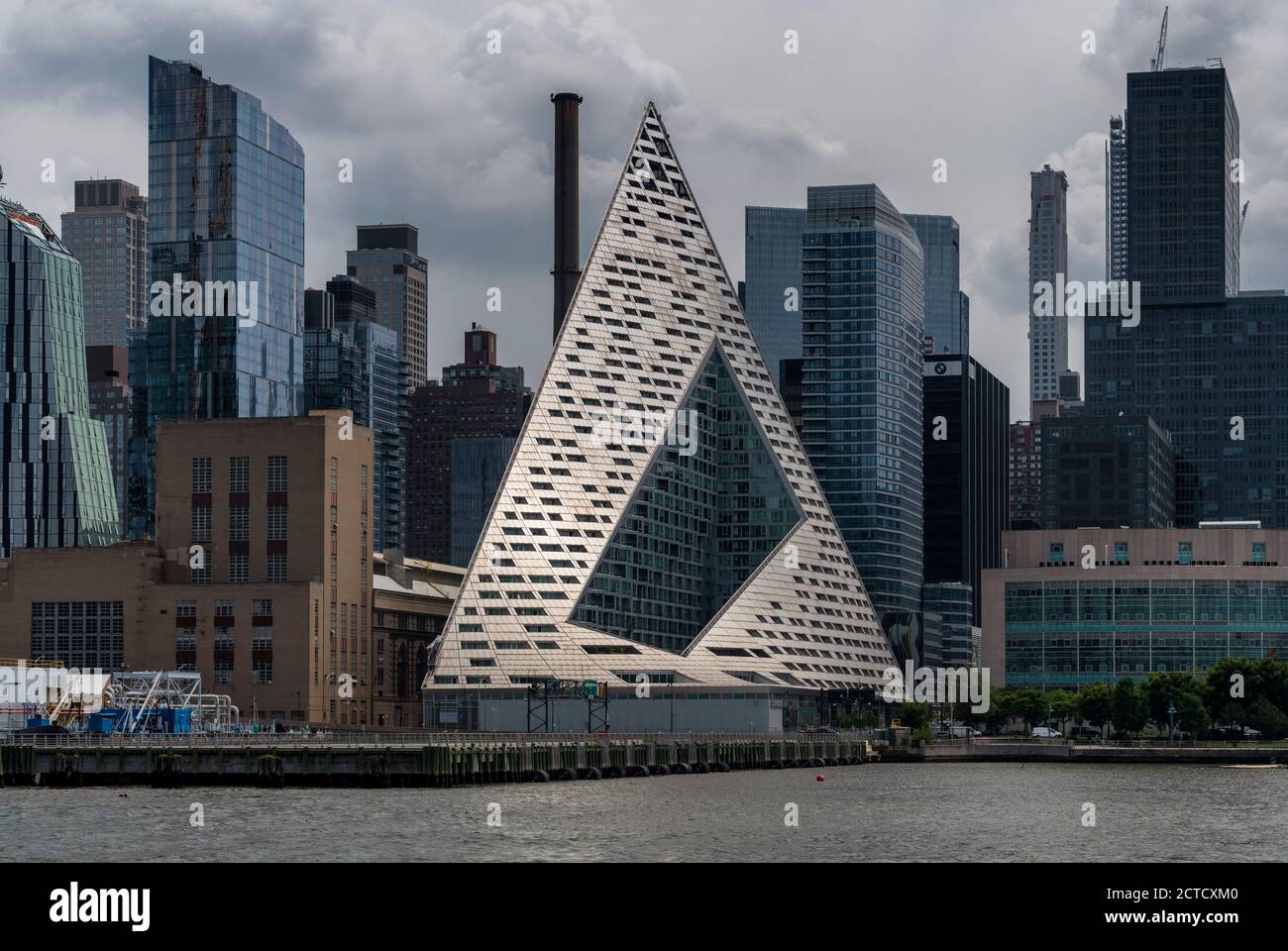Facade of the VIA 57 West, seen from Hudson river, Manhattan, New York, USA. Stock Photo