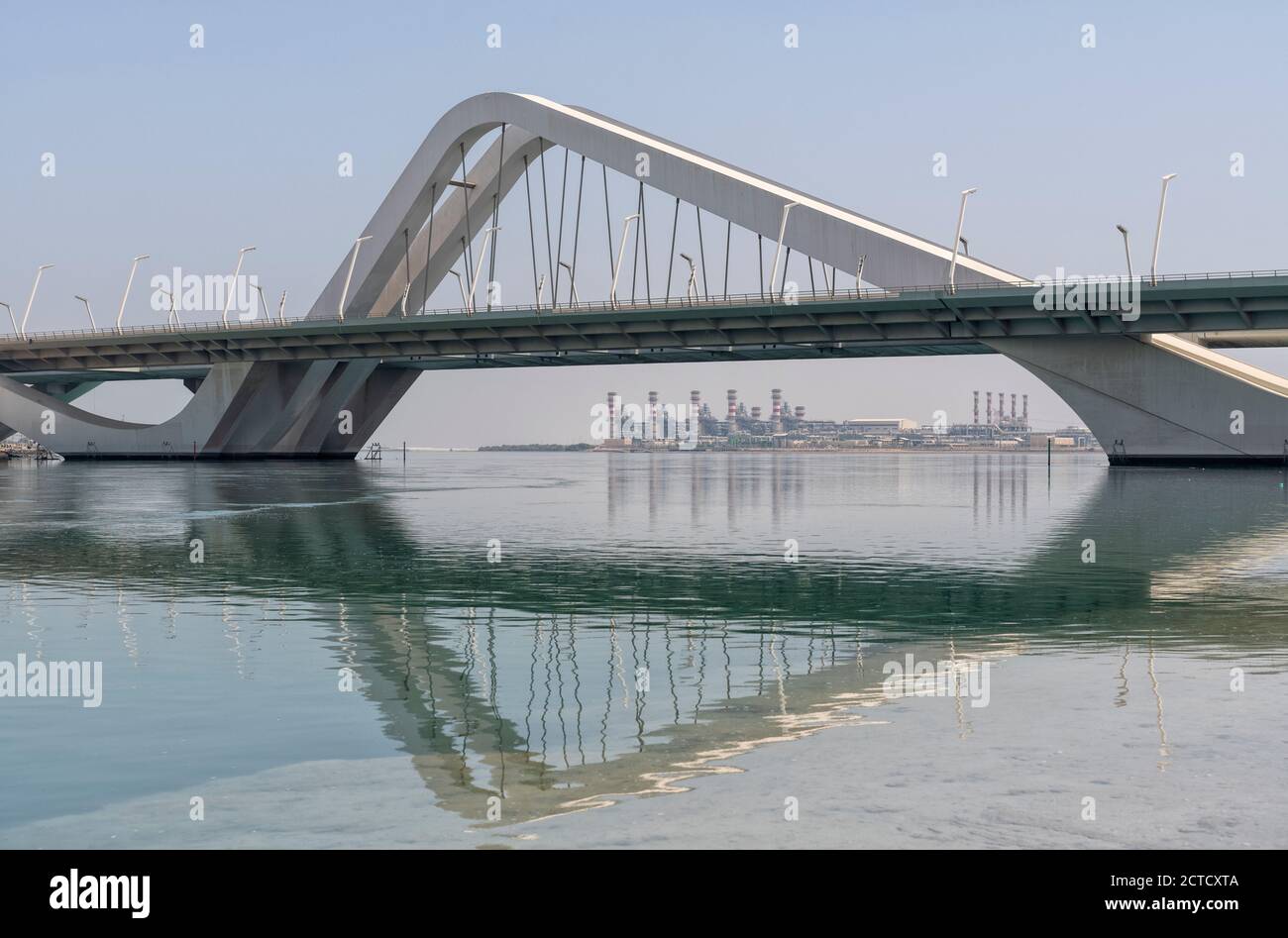 A day shot of the Sheikh Zayed Bridge, Abu Dhabi completed in 2010. Stock Photo