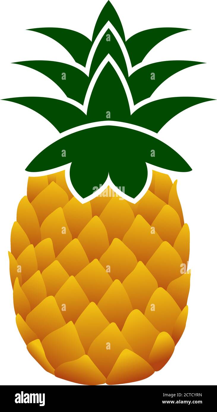 Icon Of Pineapple In Ui Colors. Flat Color Design. Vector Illustration ...