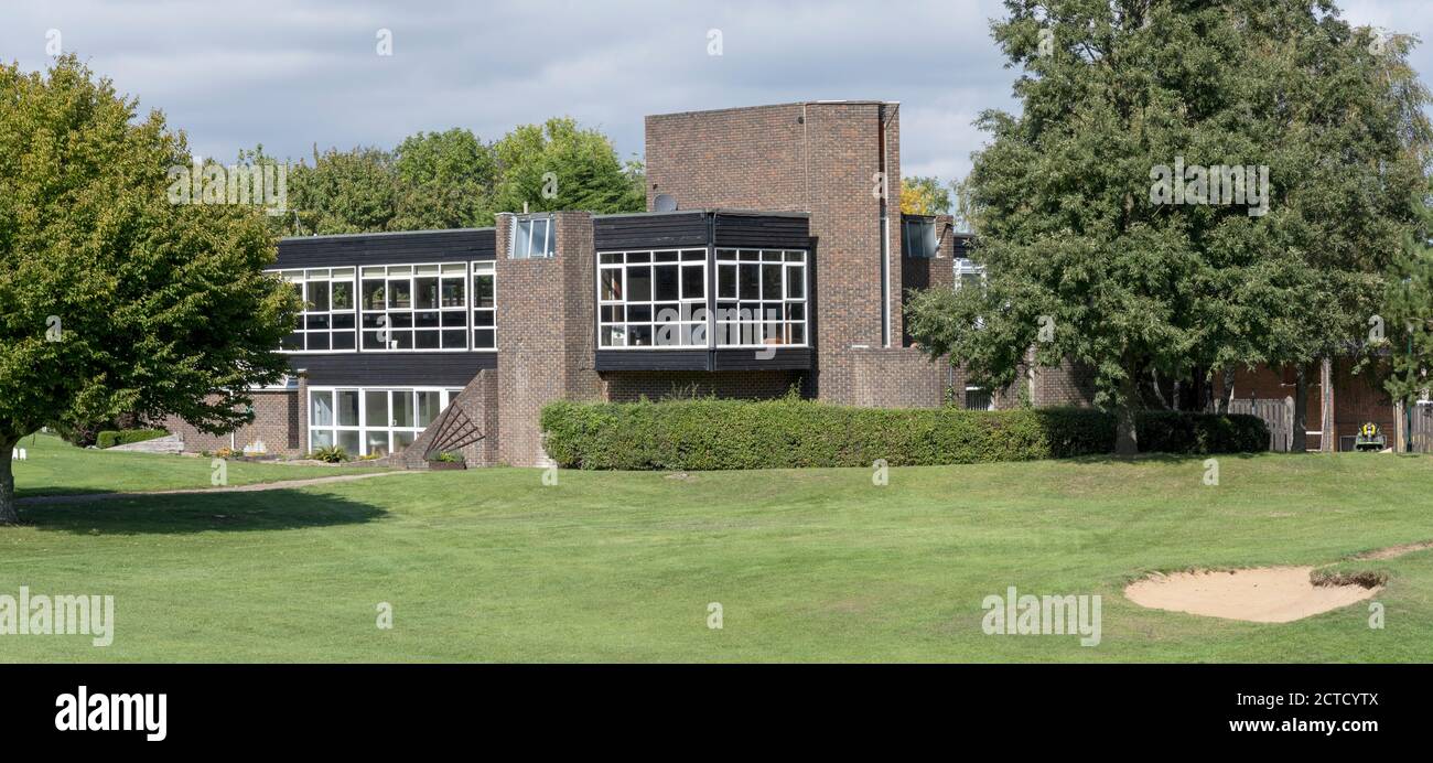 View showing the club house at Portsmouth Golf Club, Crookhorn, Widley, Waterlooville, Hampshire, England, UK Stock Photo