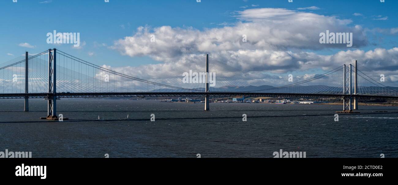 Firth of Forth suspension bridge, built in 1964, Firth of Forth, Fife, Scotland, UK. Stock Photo