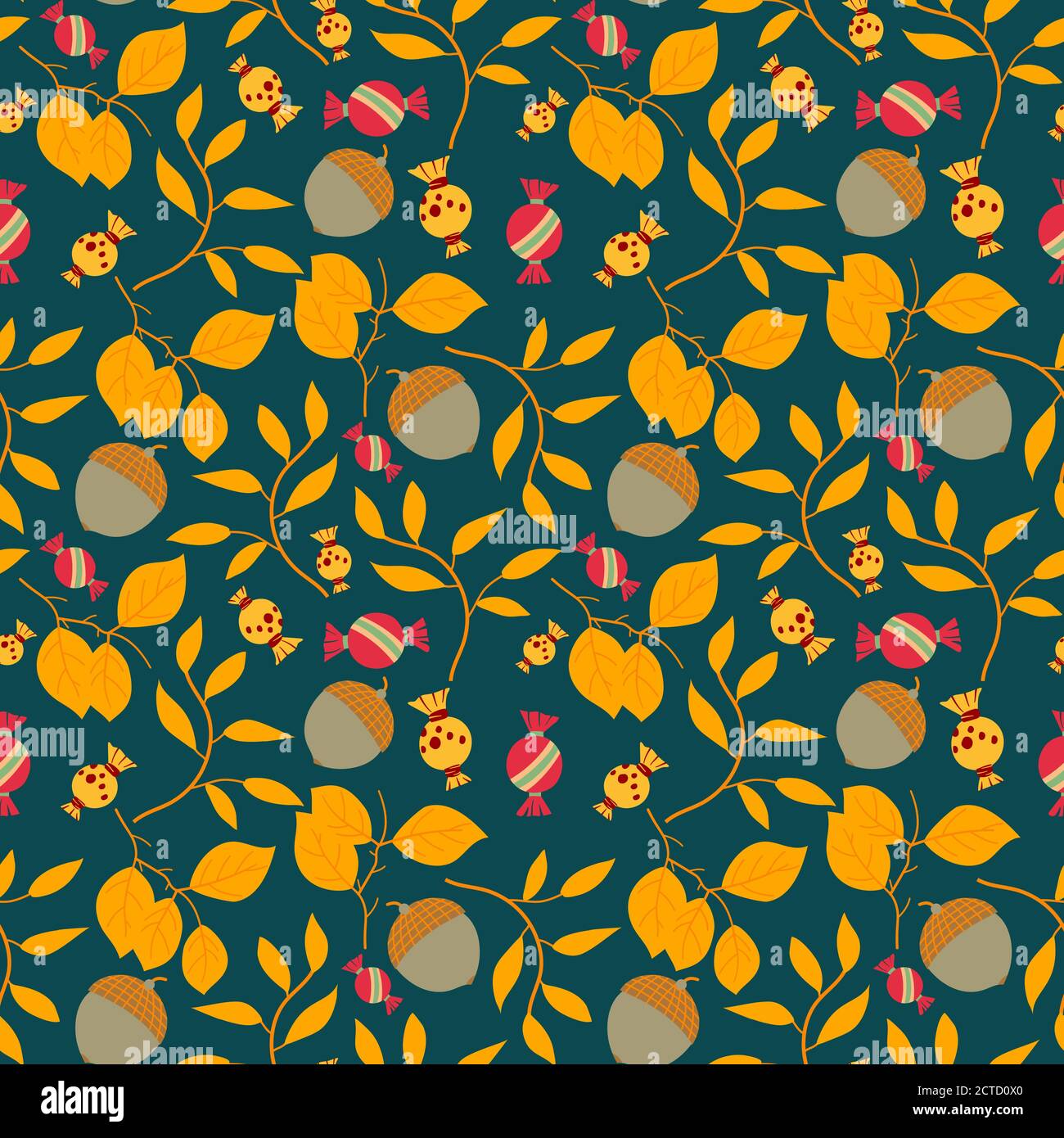 Seamless autumn leaves pattern. Vector illustration background Stock ...