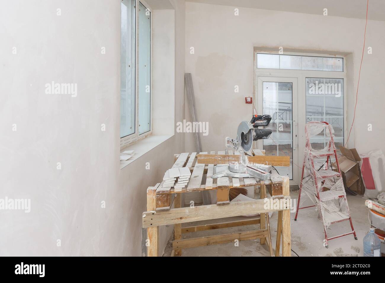 Remodeling attic bathroom with drywall repair, plastering painting, stucco. Bathroom repair and