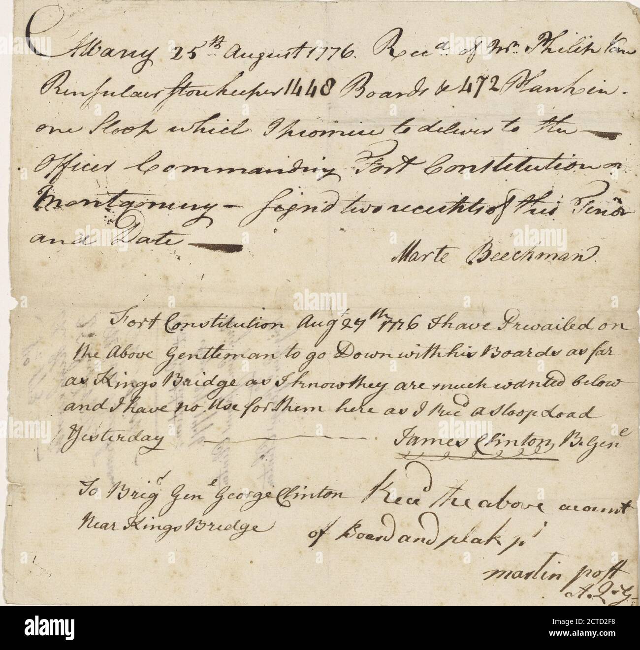 Clinton, James, text, Correspondence, 1775 - 1779 Stock Photo