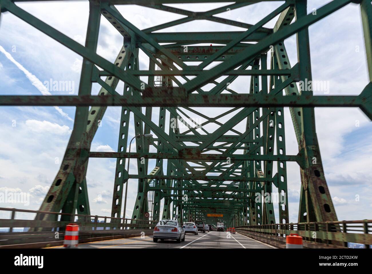 Crossing Maurice J. Tobin Memorial Bridge, Boston, Massachusetts, USA Stock Photo