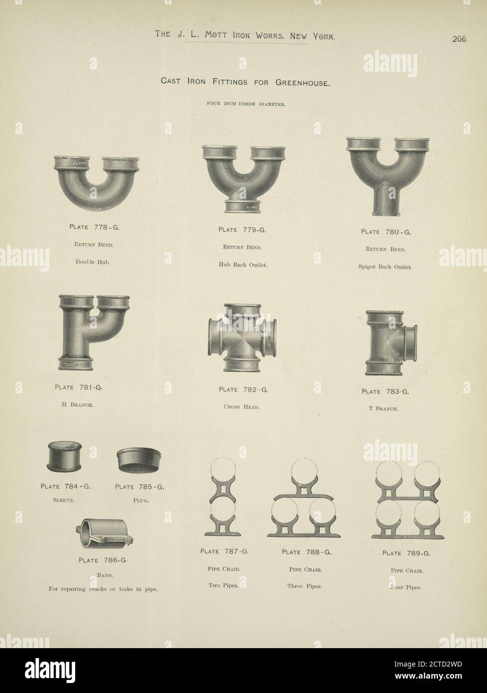 Cast Iron Fittings for Greenhouse., still image, Prints, 1888 Stock Photo