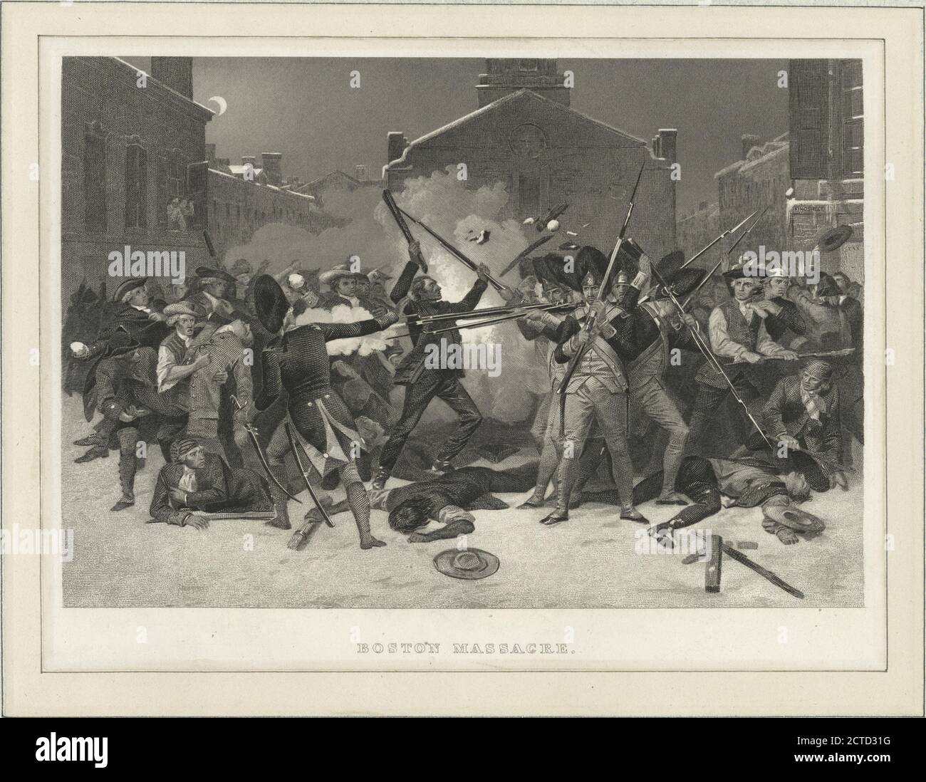 Boston Massacre., still image, Prints, 1777 - 1890 Stock Photo