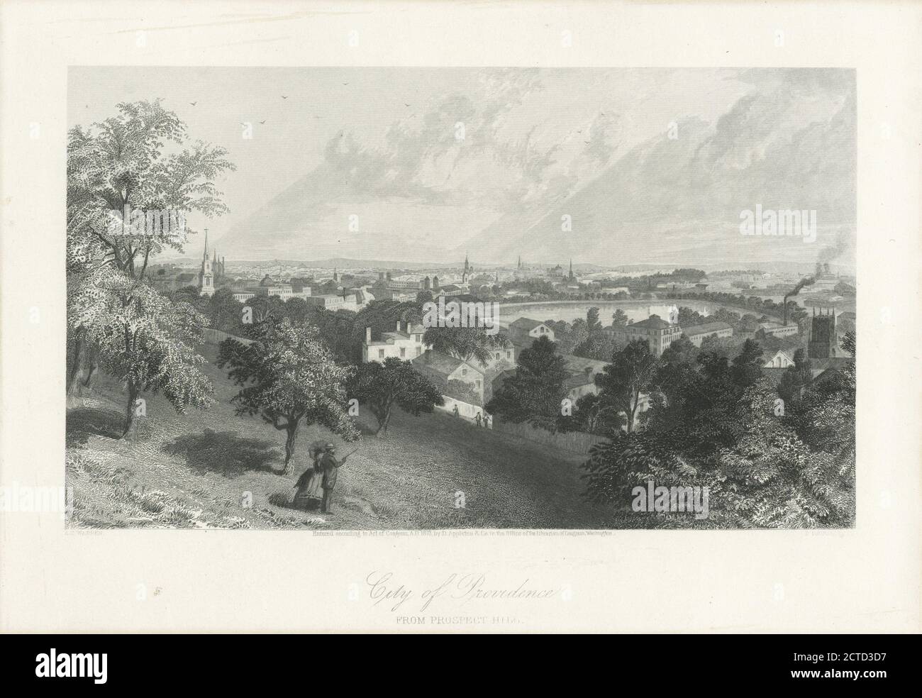 City of Providence from Prospect Hill., still image, Prints, 1872, Hinshelwood, Robert (b. 1812), Warren, Asa Coolidge (1819-1904 Stock Photo