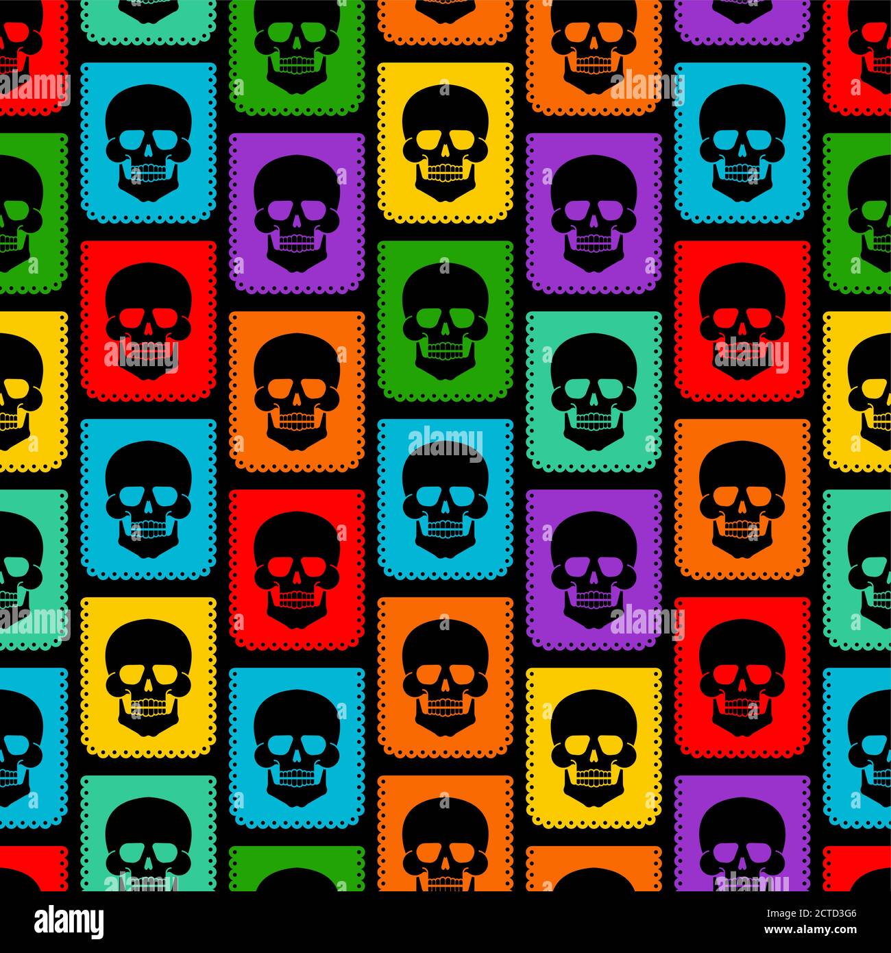 Day of the Dead pattern seamless. Dia de Muertos background. Skull and ...