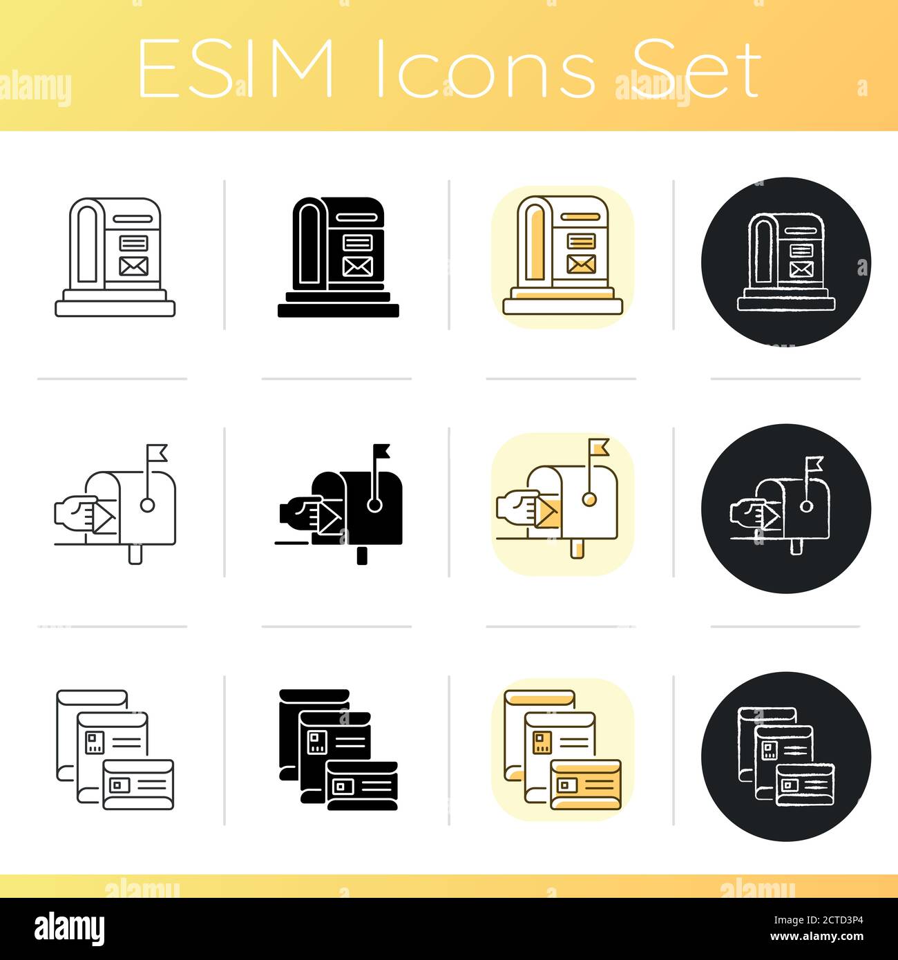 Mail icons set Stock Vector