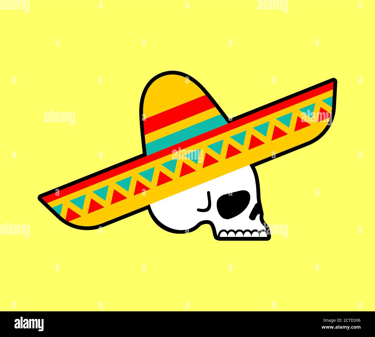 sombrero. Skull and Mexican hat. day 