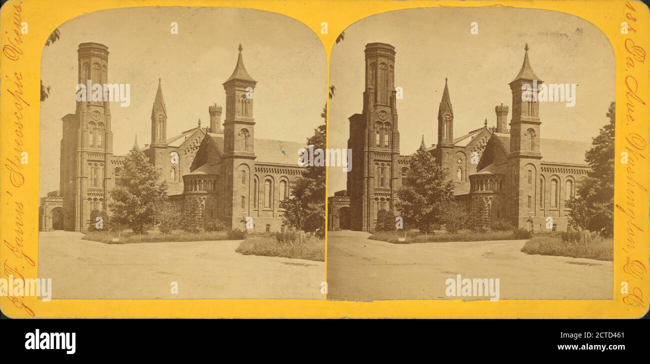 The Smithsonian Institution., Jarvis, J. F. (John F.) (b. 1850), Smithsonian Institution, 1859, Washington (D.C Stock Photo