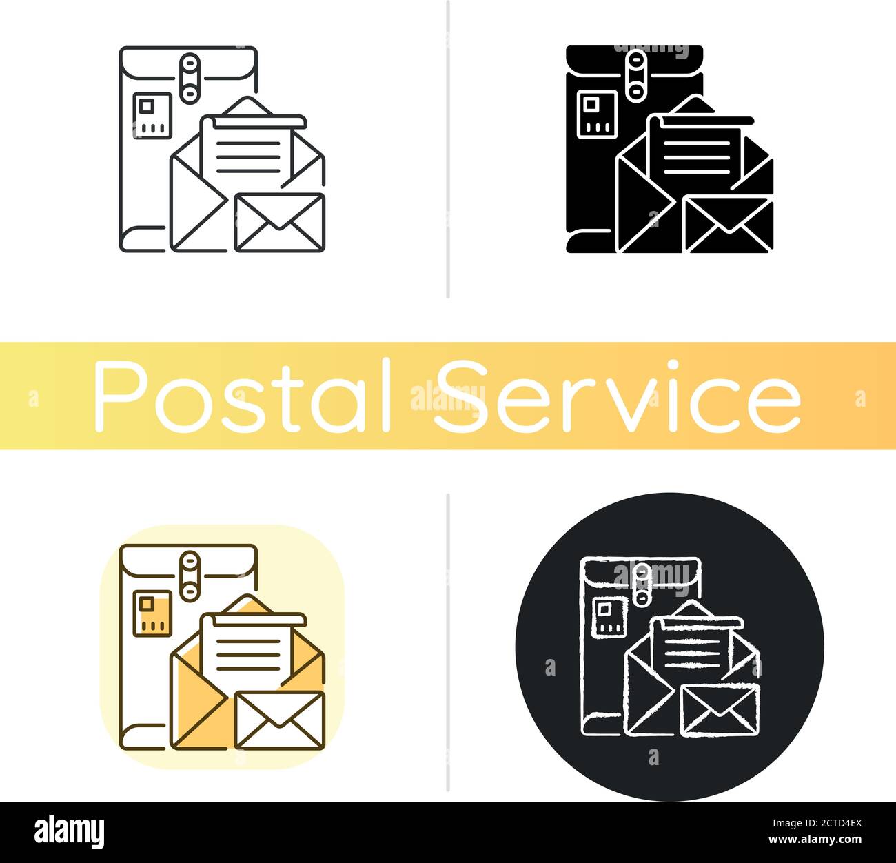 Postbox chalk white icon Stock Vector