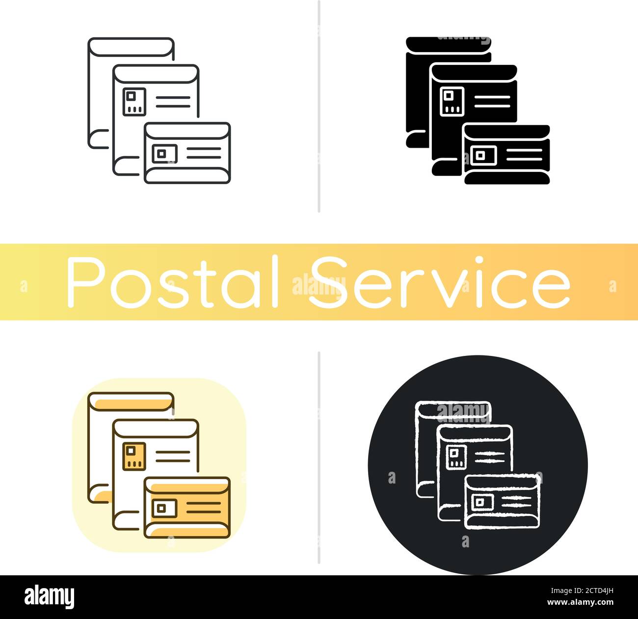 Envelopes chalk white icon Stock Vector