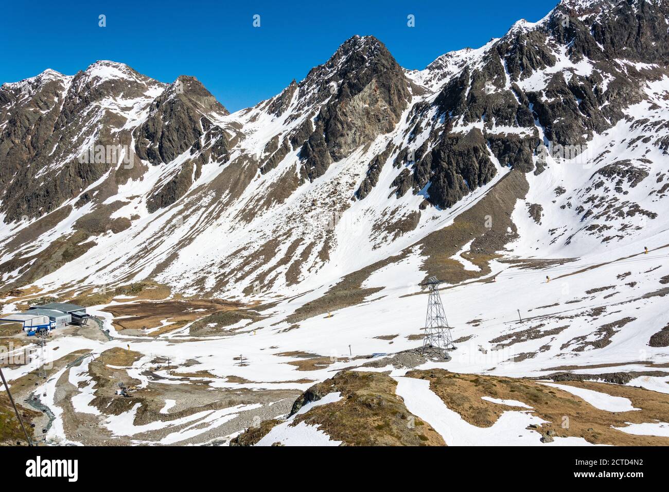 Mountainous landscape in Stubai Glacier area in Tyrol, Austria. Stock Photo
