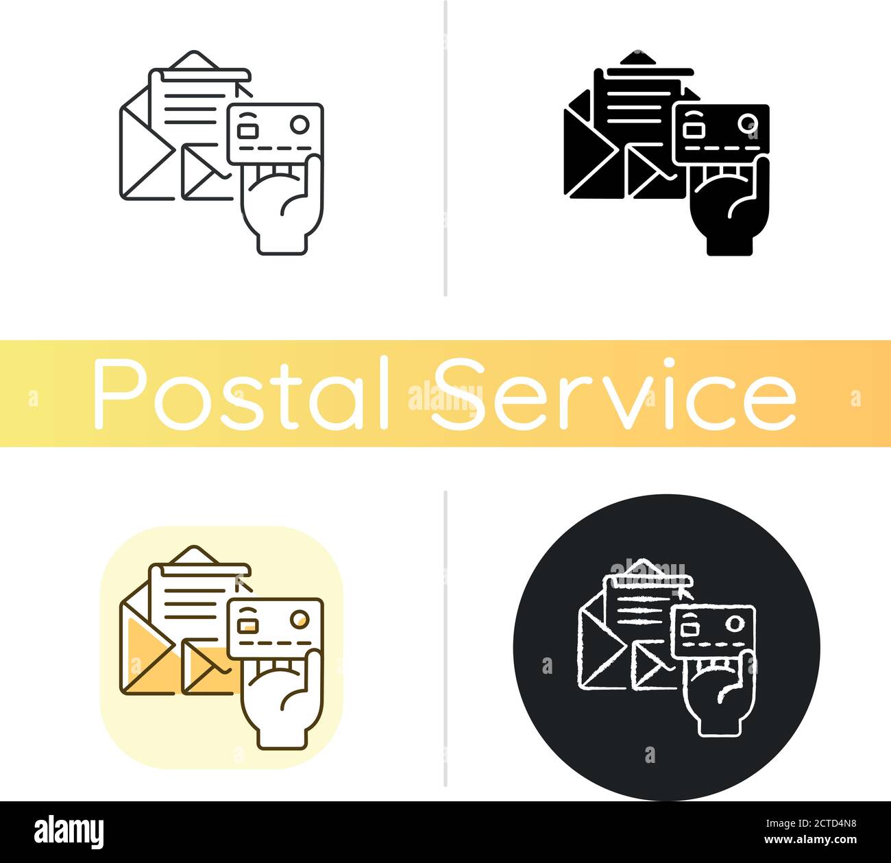 Postage payment chalk white icon Stock Vector