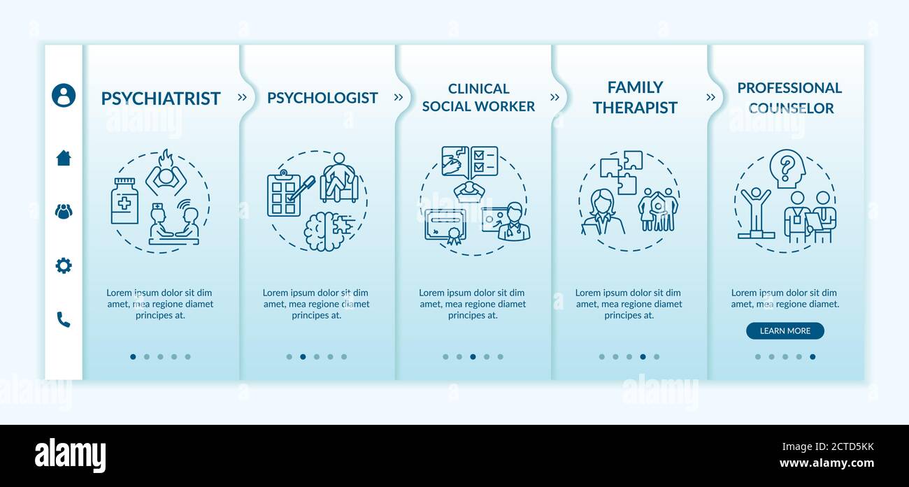 Psychotherapy jobs onboarding vector template Stock Vector