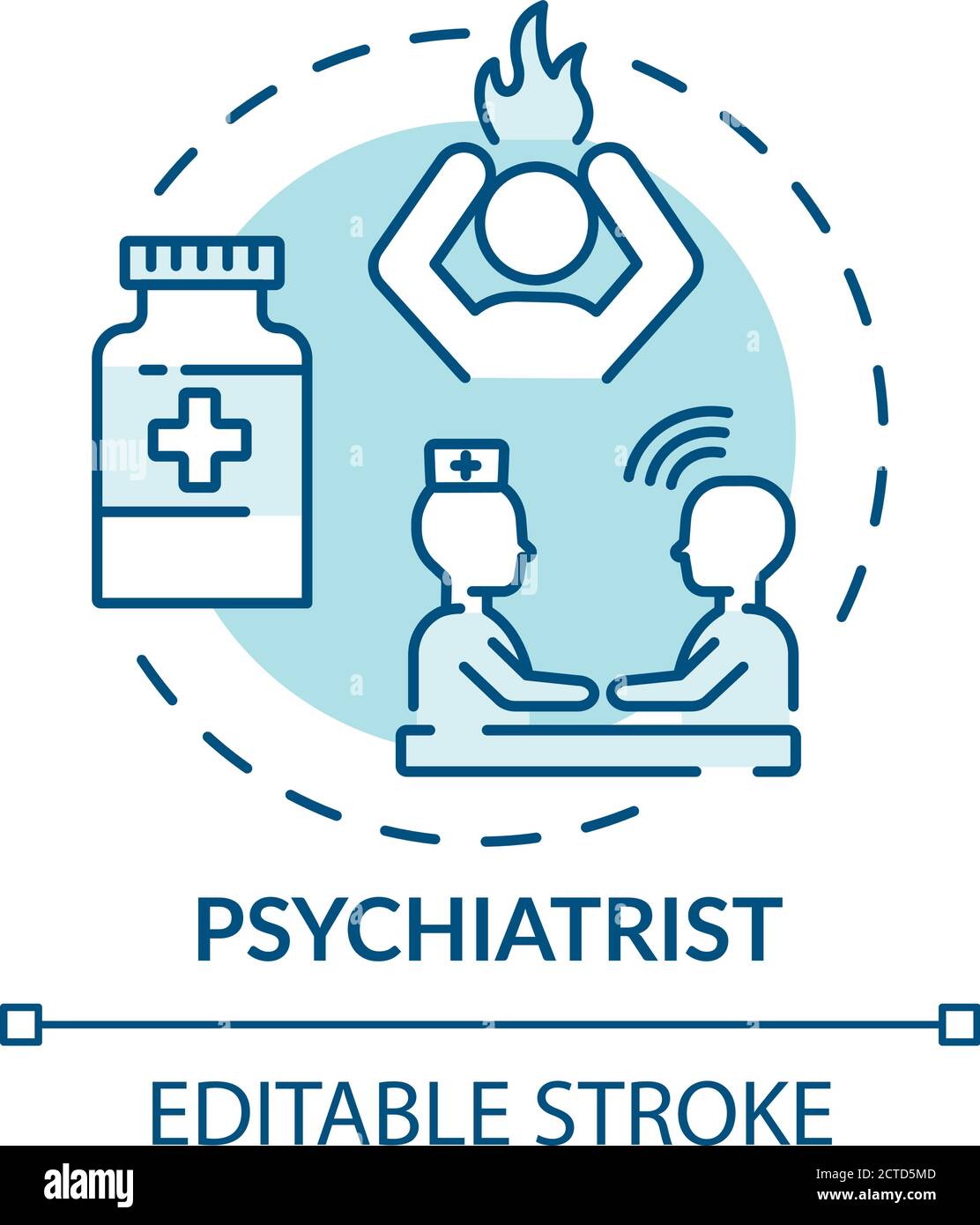 Psychiatrist concept icon Stock Vector