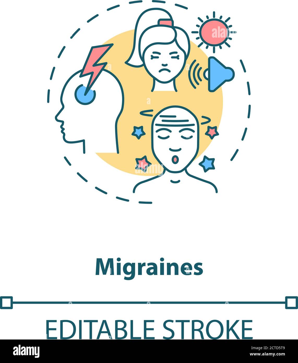 Migraines concept icon Stock Vector Image & Art Alamy