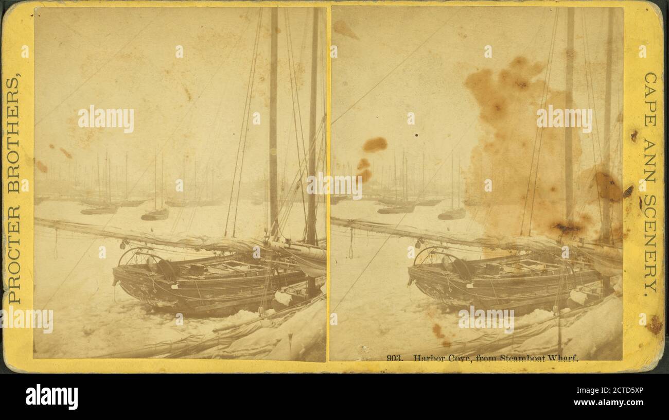 Harbor cove, from Steamboat Wharf, looking north., still image, Stereographs, 1875, Procter Brothers Stock Photo
