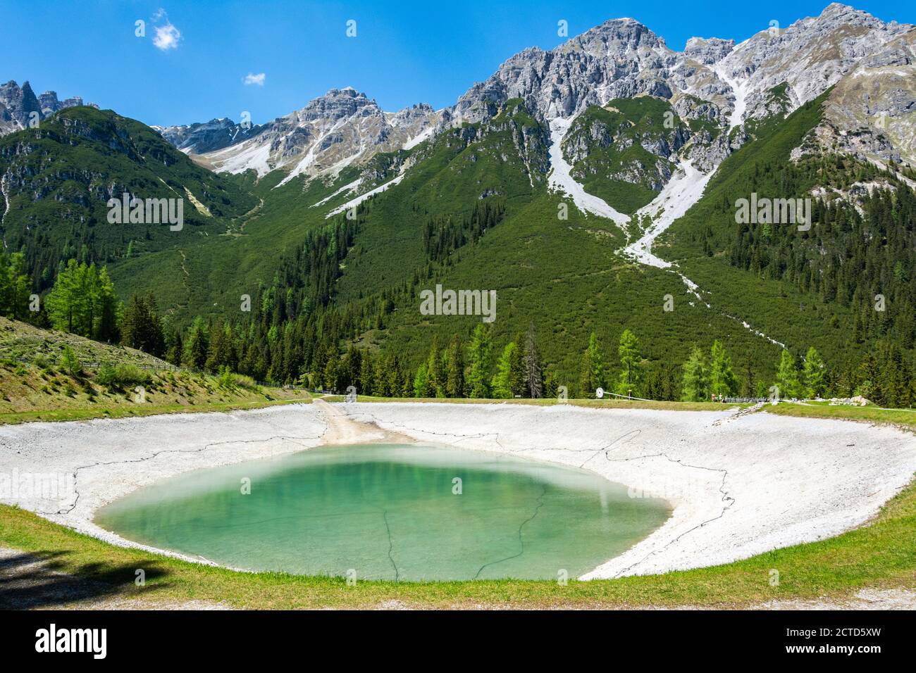 Panoramasee lake in Stubaital valley in Tirol, Austria. Stock Photo