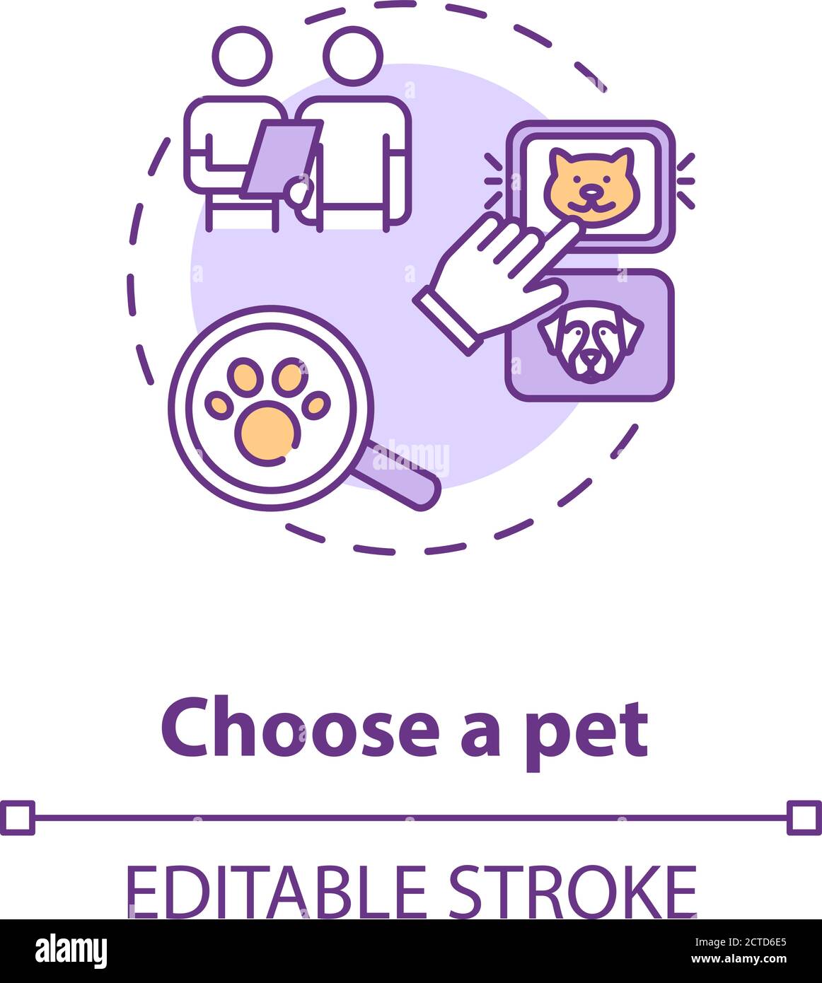Choose a pet concept icon Stock Vector