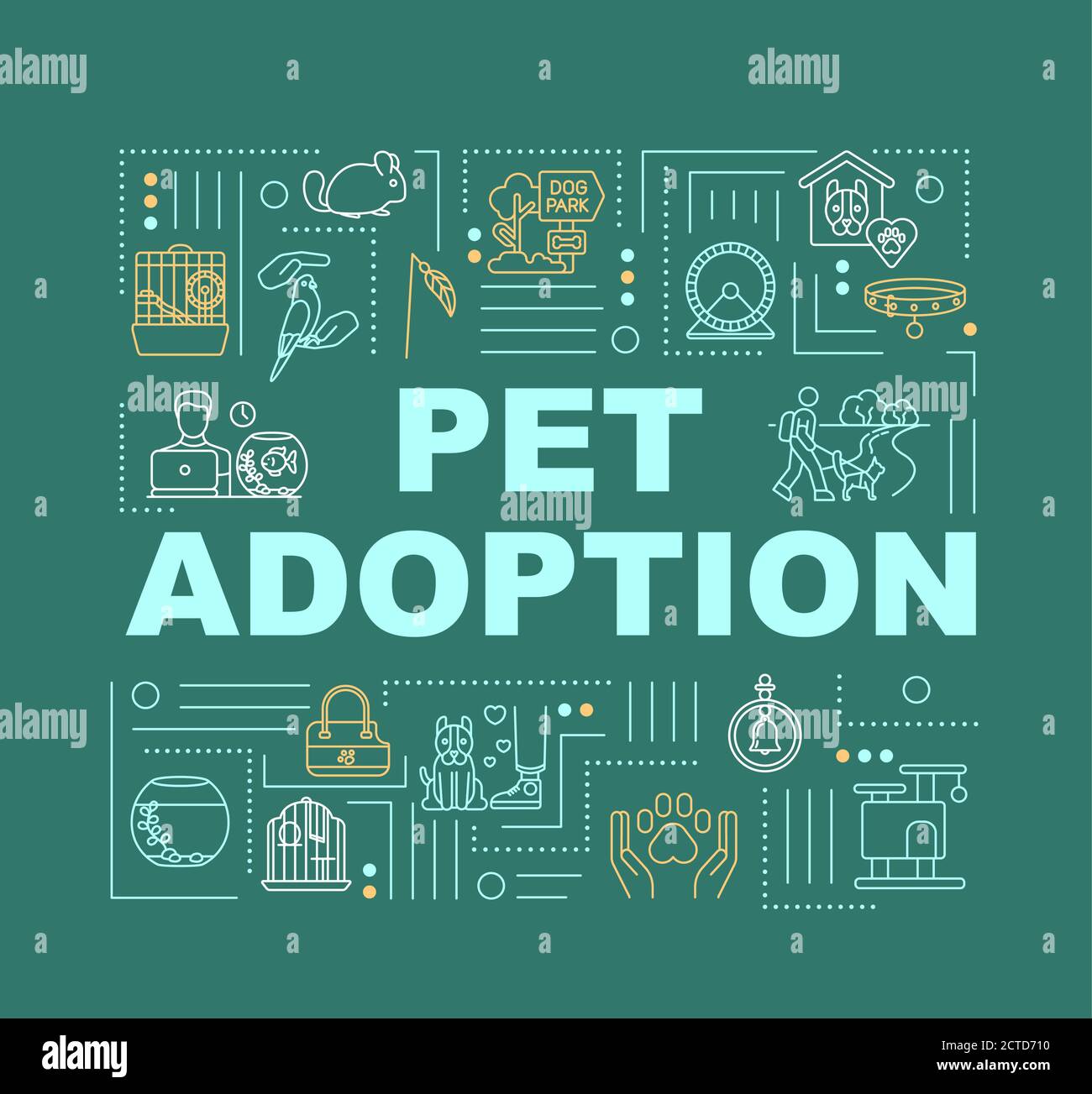 Pet adoption service word concepts banner Stock Vector